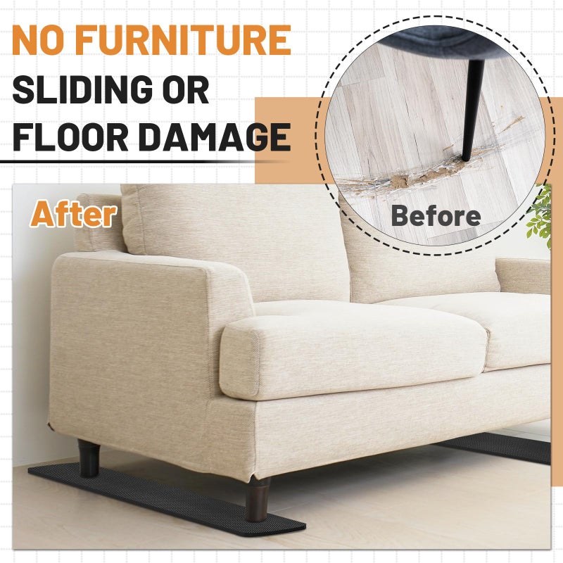 SDSNTE 4 PCS 30Inch Non-Slip Furniture Rail Pads for Hardwood Floors and Other Types of Floors  Keeping Recliners  Sofas  Couches  Chairs  and Furniture in Place - Image 5